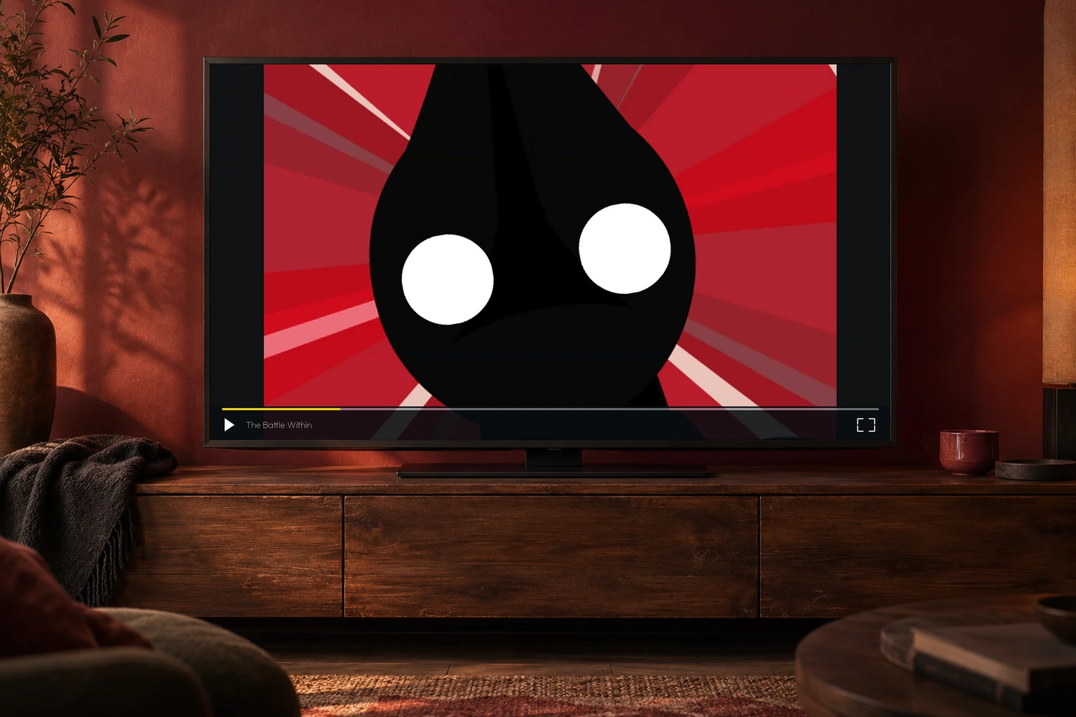 The Battle Within playing on a studio screen
